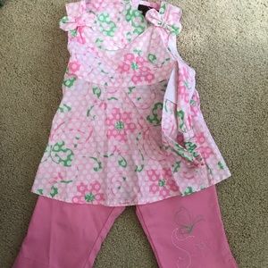 Pink top and bottom set